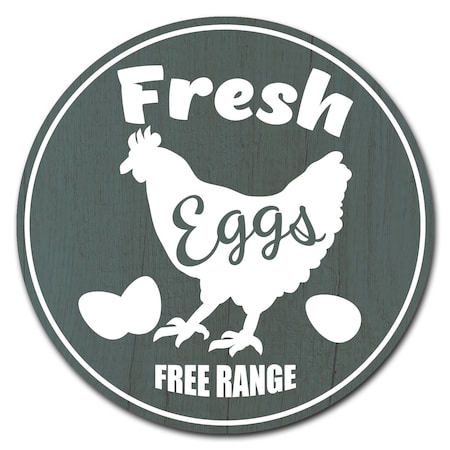 Signmission Corrugated Plastic Sign With Stakes 24in Circular-Farmers Market Fresh Eggs, C-24-CIR-WS-Fresh Eggs C-24-CIR-WS-Fresh Eggs